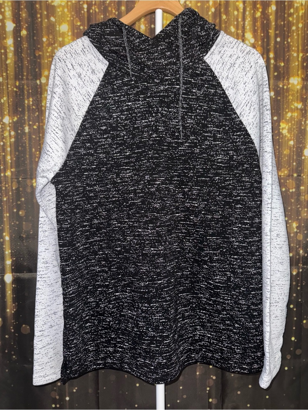 Brooklyn Cloth Men's Black & White Raglan Hooded Sweater